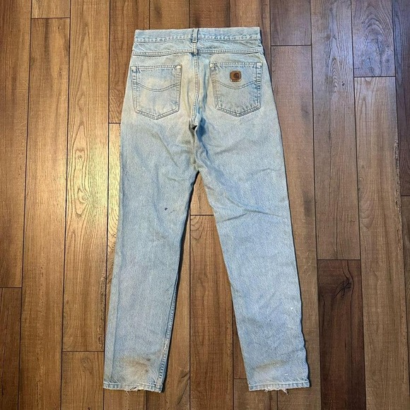Vintage Carhartt Straight Leg Jeans Men's size 32 x 30 Light Wash - Picture 1 of 6